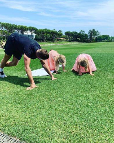Rebecca Burnett's husband, Jordan Henderson, with their daughters.
